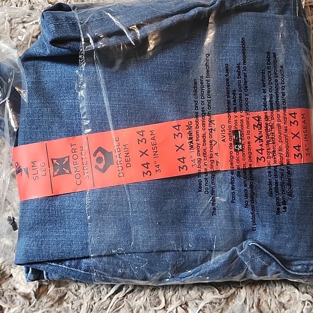 NWT CHAPS DURABLE DENIM SLIM STRAIGHT JEANS SZ 34x34 - Picture 4 of 5